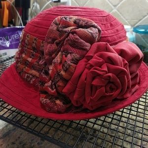 Handmade San Marcon red cloche hat